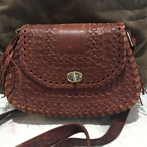 VINTAGE LEATHER SADDLE HANDBAGS - Picture 2 of 8